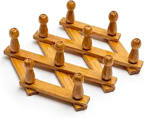 Cabideiro Sanfonado de Madeira Retrátil 10 Pinos Ajustável Multifuncional Parede Porta Organizador Dobrável Resistente Premium