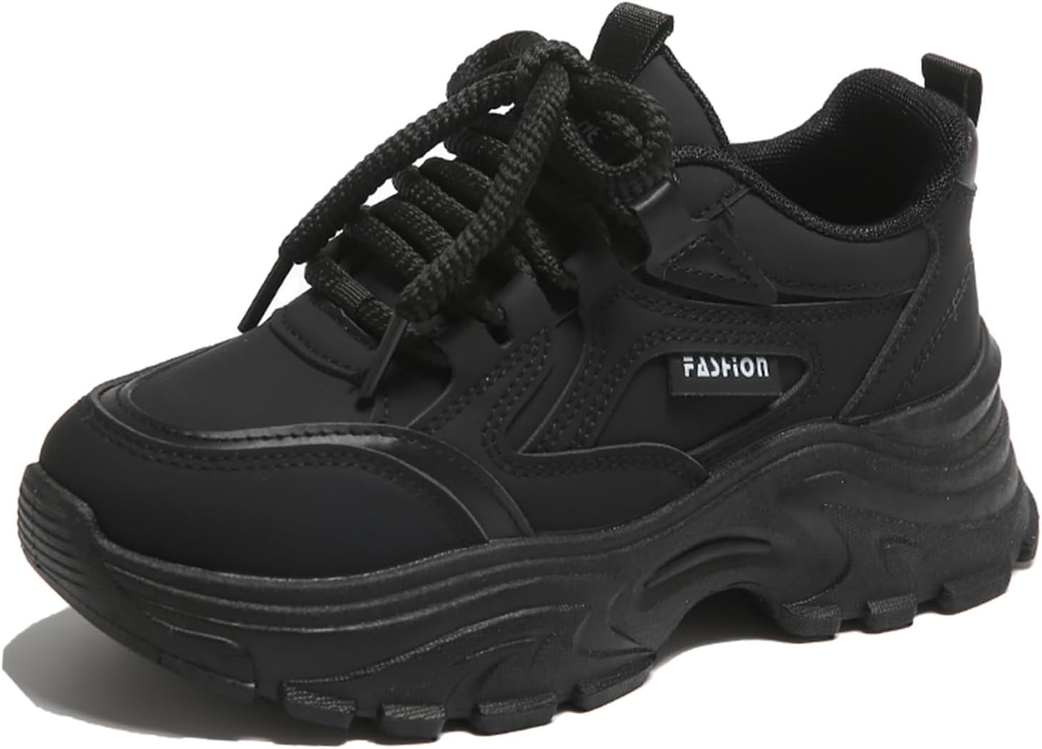 Chunky Sneakers for Women Fashion Platform White Leather Casual Dad Shoes Comfortable Non-Slip Wedge Walking Sport Driving Workout Shoes