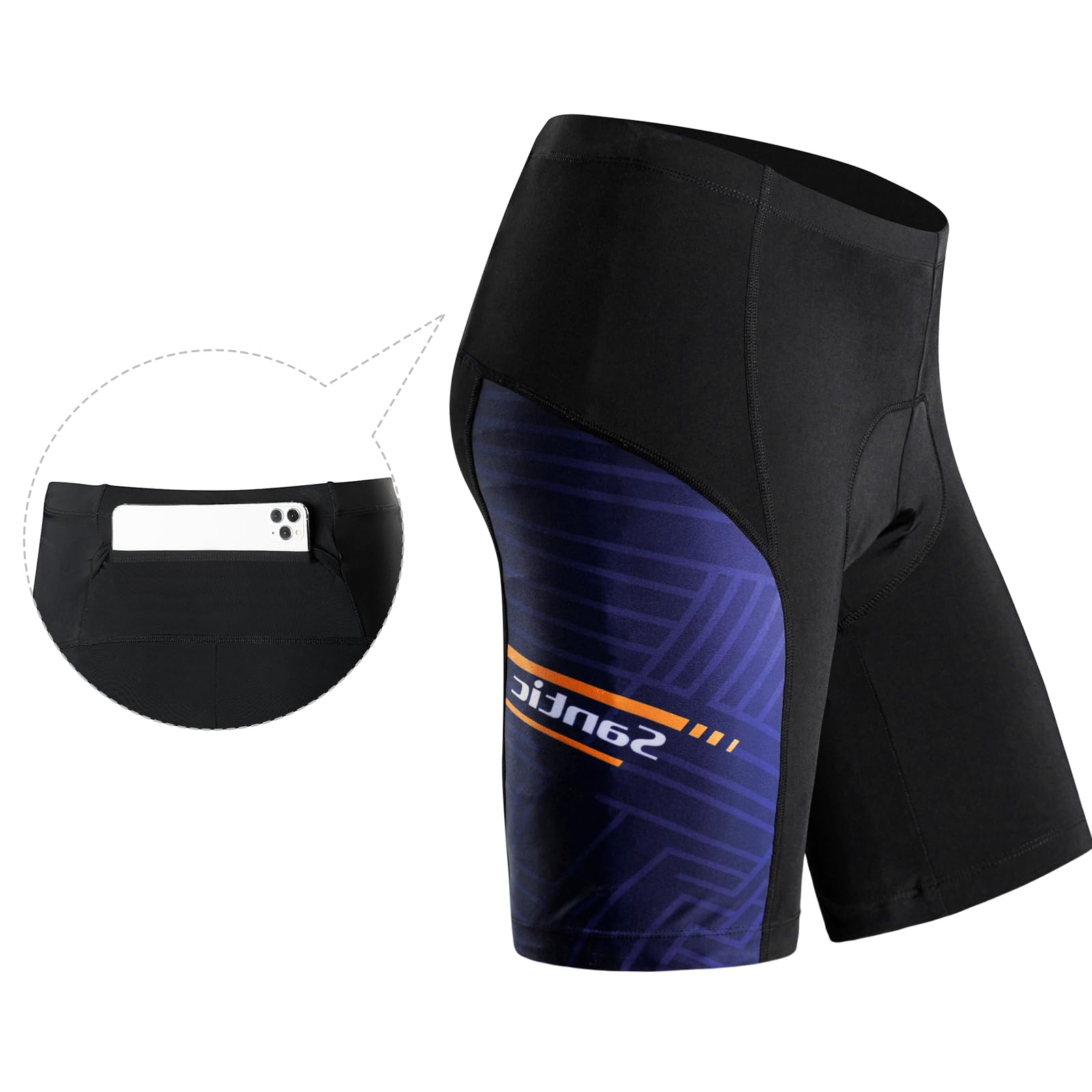 Short de cyclisme séchage rapide Santic avec insert bleu taille S - 7