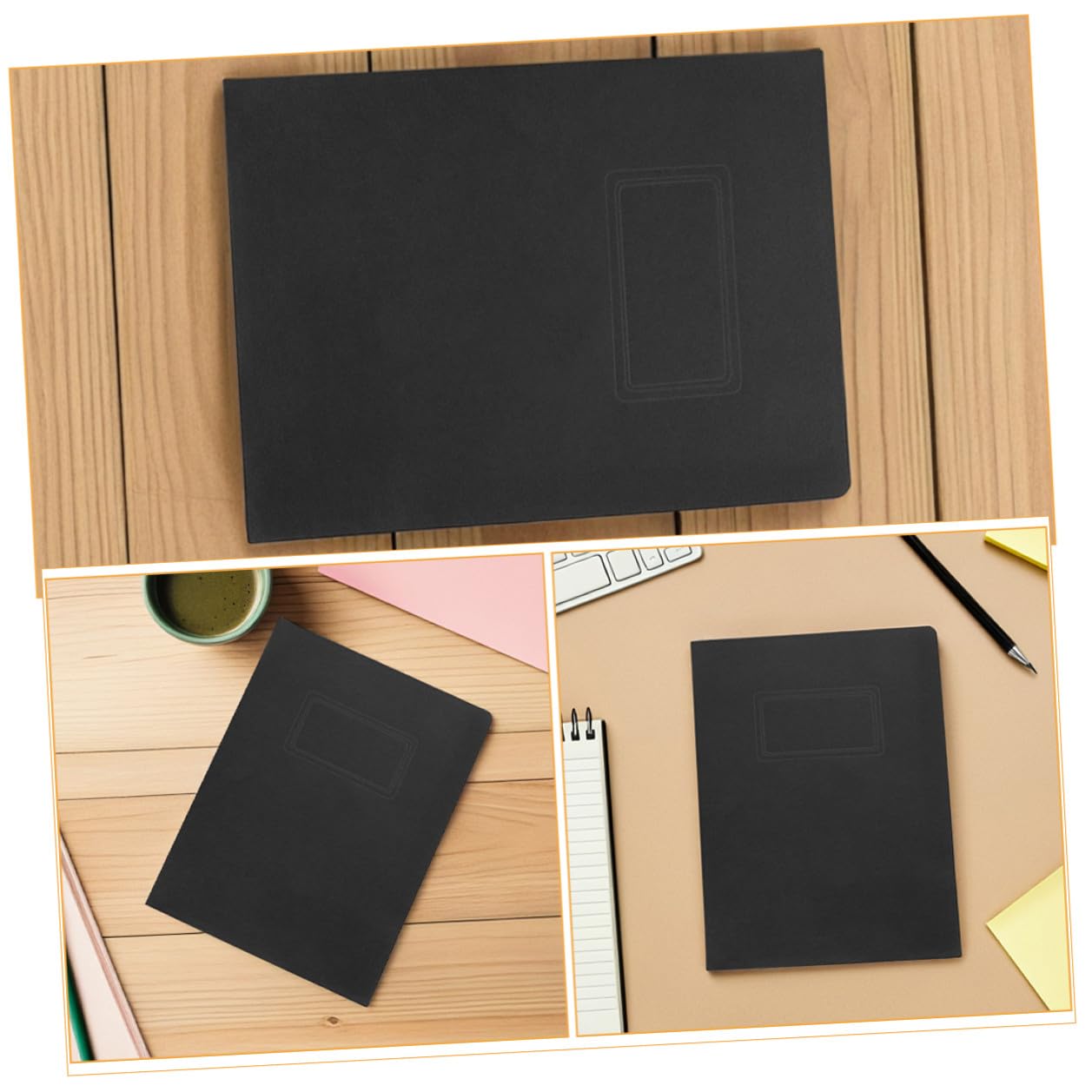Cartella Documenti Pieghevole a Due Tasche Nero 10 Pezzi