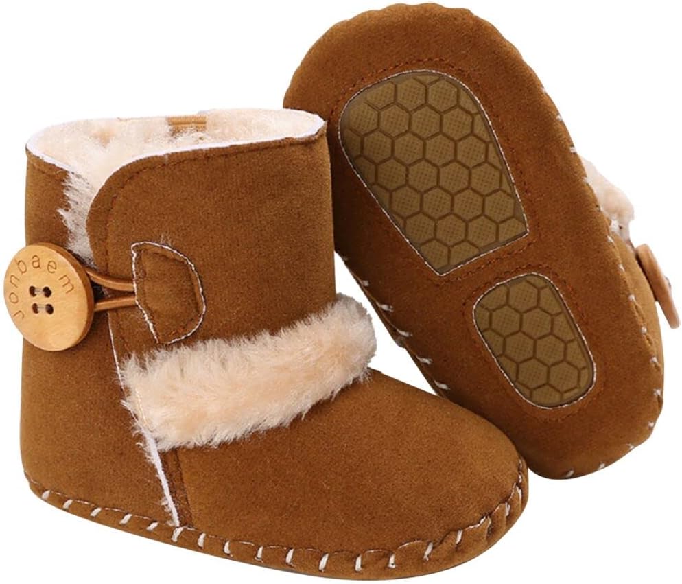 JonbaemNewborn Baby Boys Girls Snow Winter Boots Infant Toddler Soft Sole Winter Warm Crib Booties Shoes