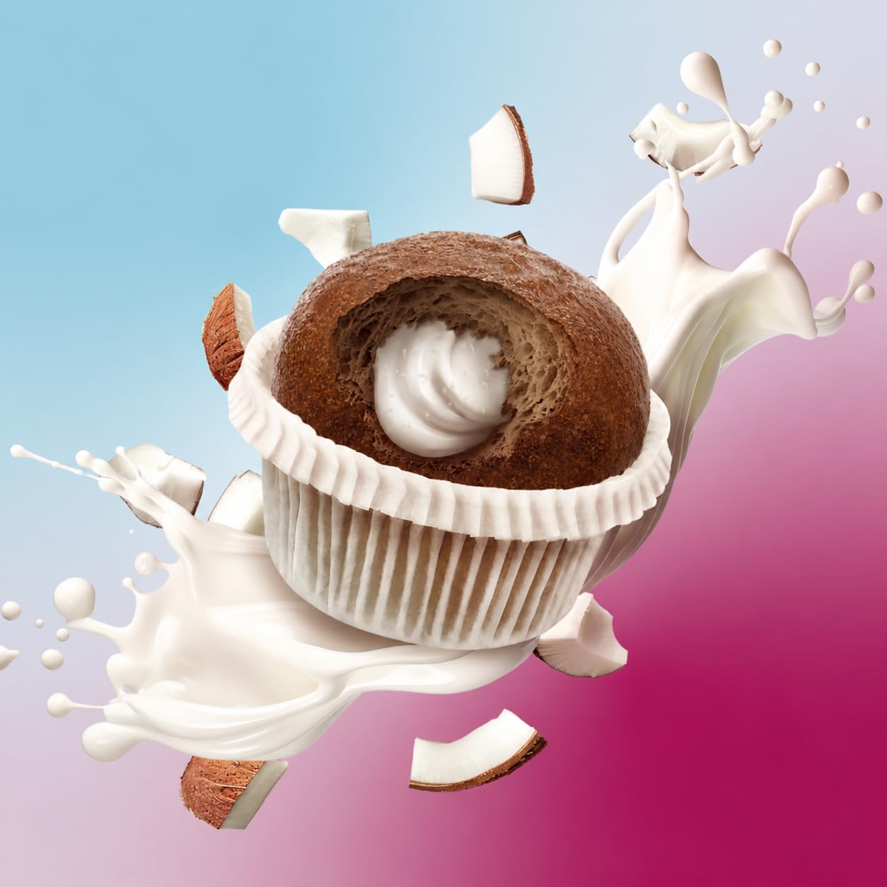 FEELING OK BOMBER KETO da 50 Gr COCONUT CREAM - Muffin Chetogenico Ripieno Crema di COCCO con solo 2,00 Gr di Carbo e solo 0,50 Gr di Zuccheri (Box da 10 Pezzi da 50 Gr)