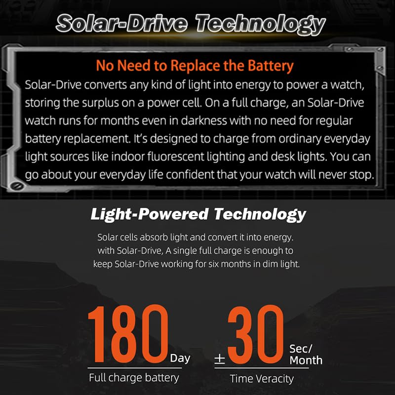 Reloj con energía Solar Digital Reloj de Pulsera de Cuarzo Reloj de Pulsera de 50M Resistente al Agua Reloj Deportivo multifunción de energía cinética con retroiluminación cronómetro
