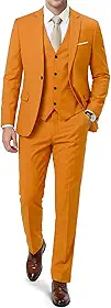 MrSure Terno masculino de 3 peças, smoking slim fit com um botão, jaqueta colete calça e conjunto de gravata para festas, casamentos e negócios