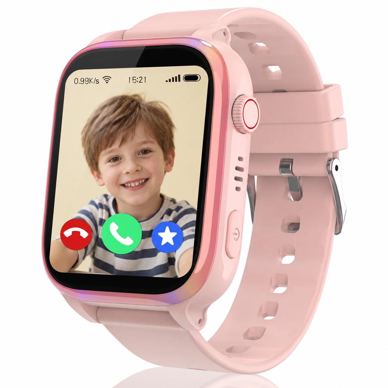 4G Smartwatch Kinder, IP68 Kinderuhr mit GPS, Telefon, SOS, Schulmodus | HD Videoanruf, Voice Chat, Spiel, Wecker, SIM Slot, Rechner, Smart Watch Kinder Telefonuhr Geschenke für Mädchen Jungen, Rosa