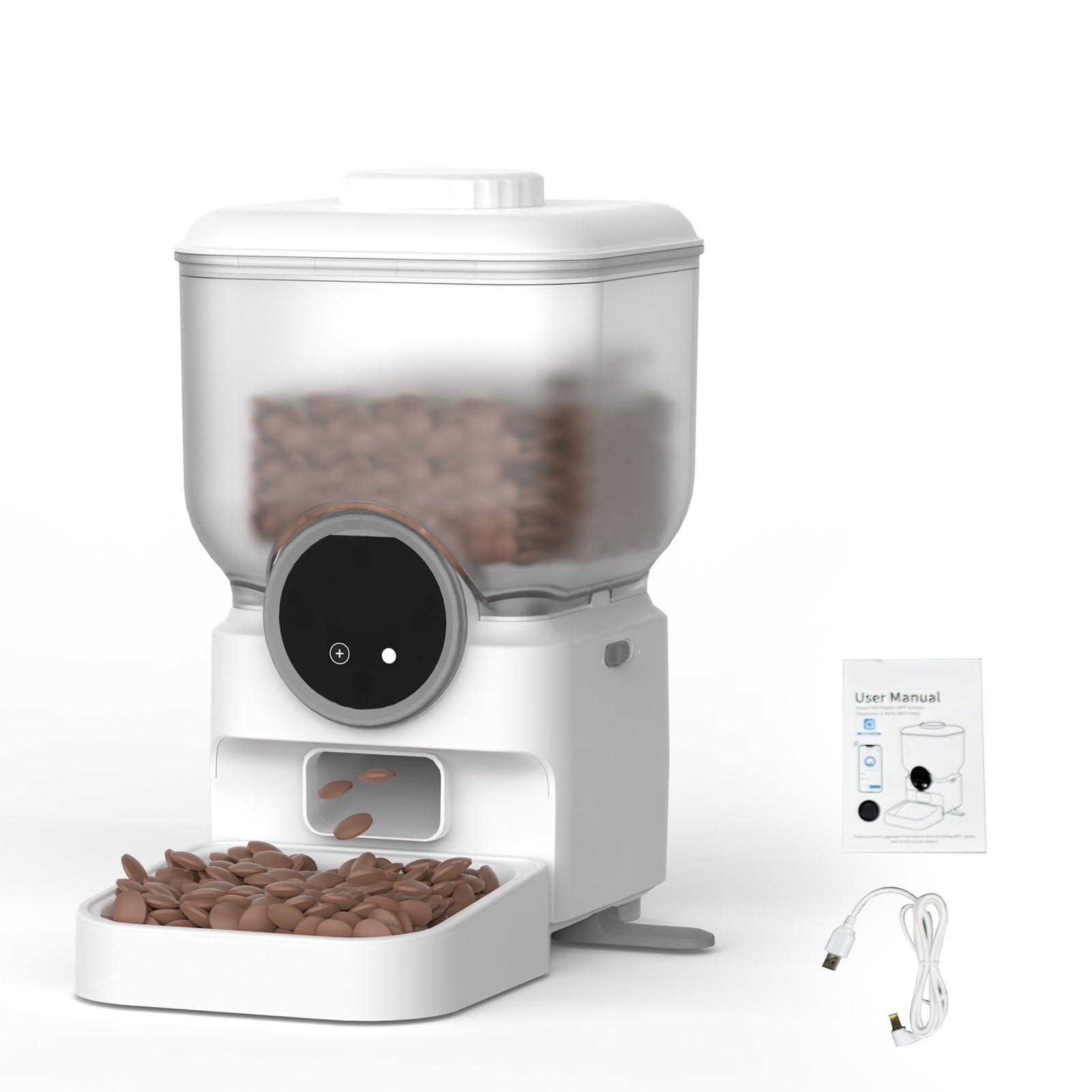 Asixxsix Distributore Automatico Di Cibo per Gatti Wifi, Distributore Di Cibo per Cani Con Timer Intelligente Wireless-Fidelity Da 6,5 Litri Controllo Tramite App per Cani Di Piccola