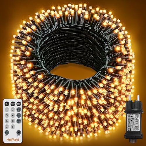 HeiPard Lichterkette außen Innen 60M 600 LED Weihnachtsbaum Lichterketten Strom, 8 Modi Wasserdicht Weihnachtsbeleuchtung mit Fernbedienung Timer Dimmbar für Weihnachten, Garten, Balkon Warmweiß HeiPard Lichterkette außen Innen 60M 600 LED Weihnachtsbaum Lichterketten Strom, 8 Modi Wasserdicht Weihnachtsbeleuchtung mit Fernbedienung Timer Dimmbar für Weihnachten, Garten, Balkon Warmweiß