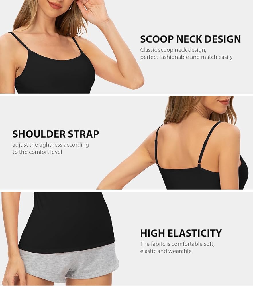 AMVELOP 2-4 PCS Camisole for Women Casual Sleeveless Layer