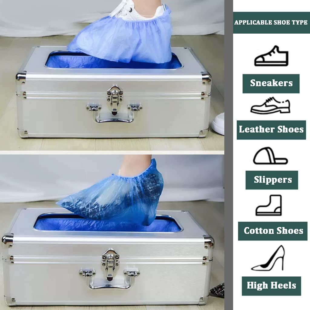 Lot de 100 couvre-chaussures intelligents pour intérieur et intérieur, en alliage d'aluminium, mouvement automatique, couvre-chaussures non tissé