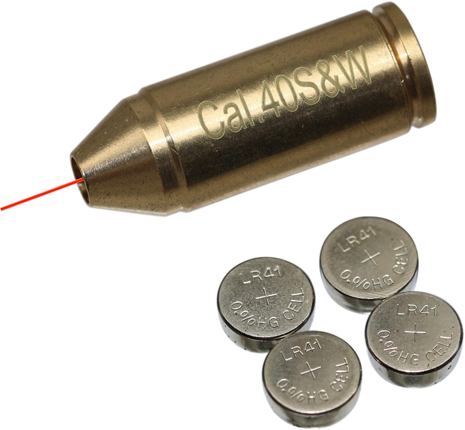 Cal.40S&W Bore Sight Laser Red Dot Cartridge Laser bore Sighter with 2 Sets of Batteries