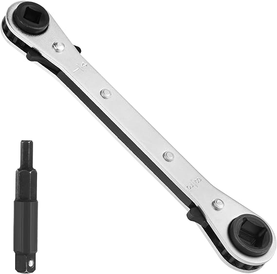 Prasacco HVAC Service Wrench Set, Refrigeration Ratcheting Wrench 3/8