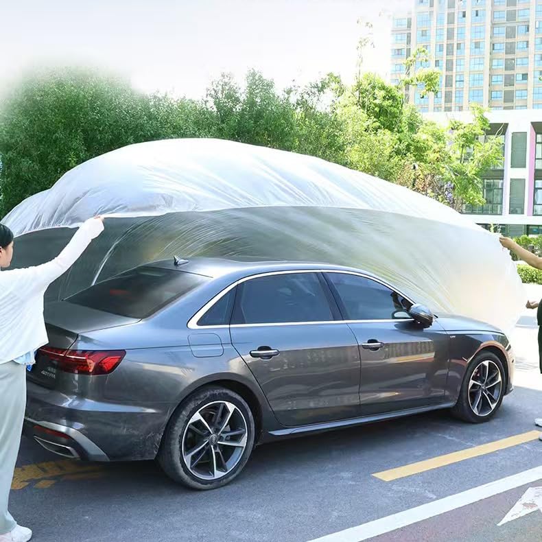 2 Counts Disposable Car Cover with Stretchable Edges - Universal Fit for Cars SUVs Vehicles 15 7ft x — view 2