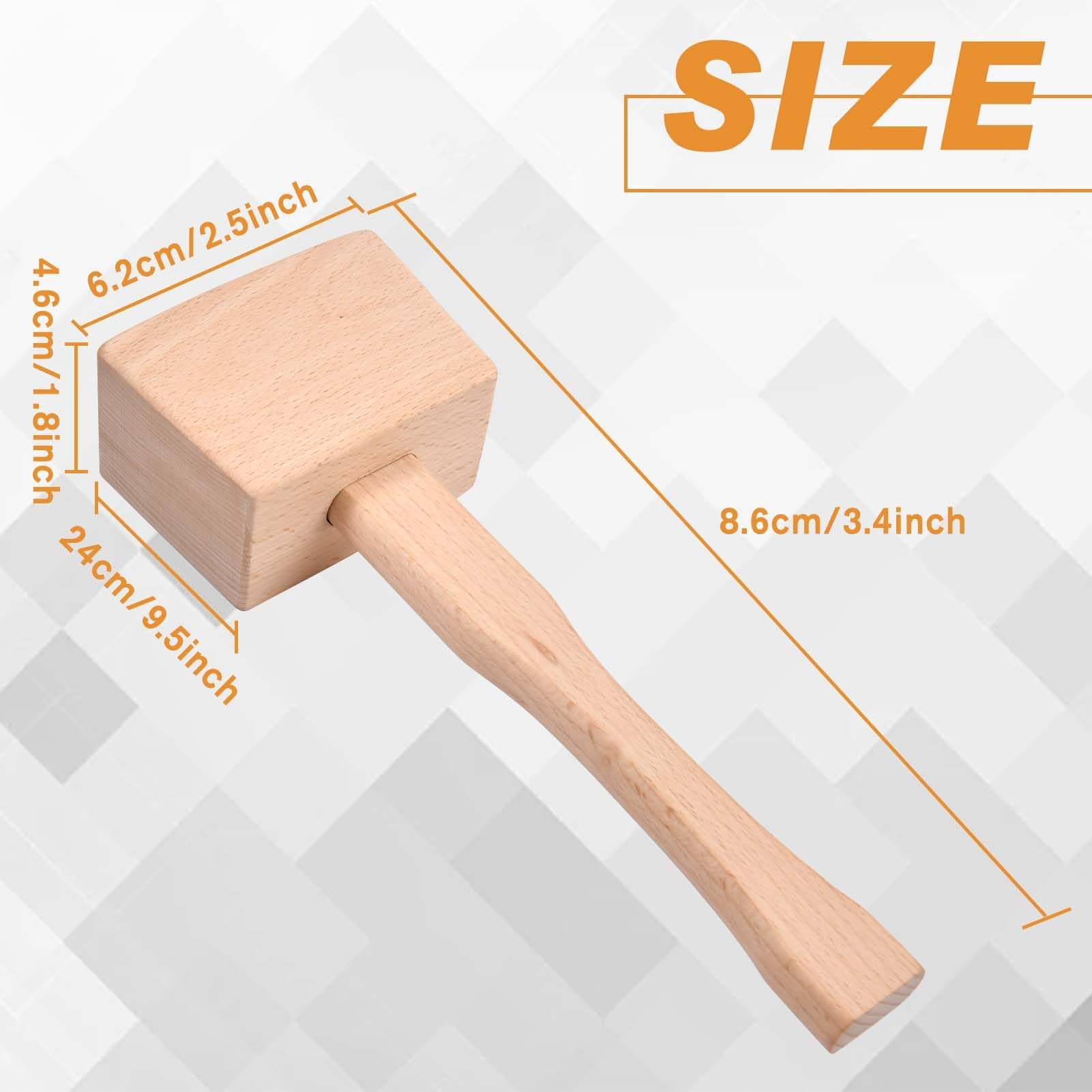 LEONTOOL Wooden Mallet 9.5" Manual Ice Hammer Ice Crushers for Home Use Solid Beech Wood Mallet Wood Hammer Carpenter Hand Tool Kitchen Accessory for Woodworking Leather Work - Image 4