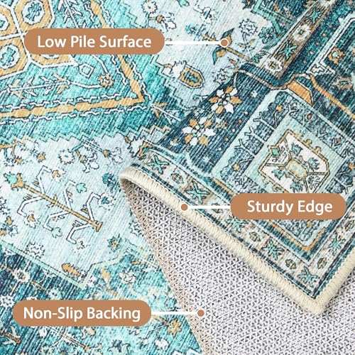 GENIMO 2x10 Non Slip Hallway Runner Rug, Machine Washable, Thin & Low Pile Lightweight for Kitchen, Laundry, Entryway, Bedroom & Living Room