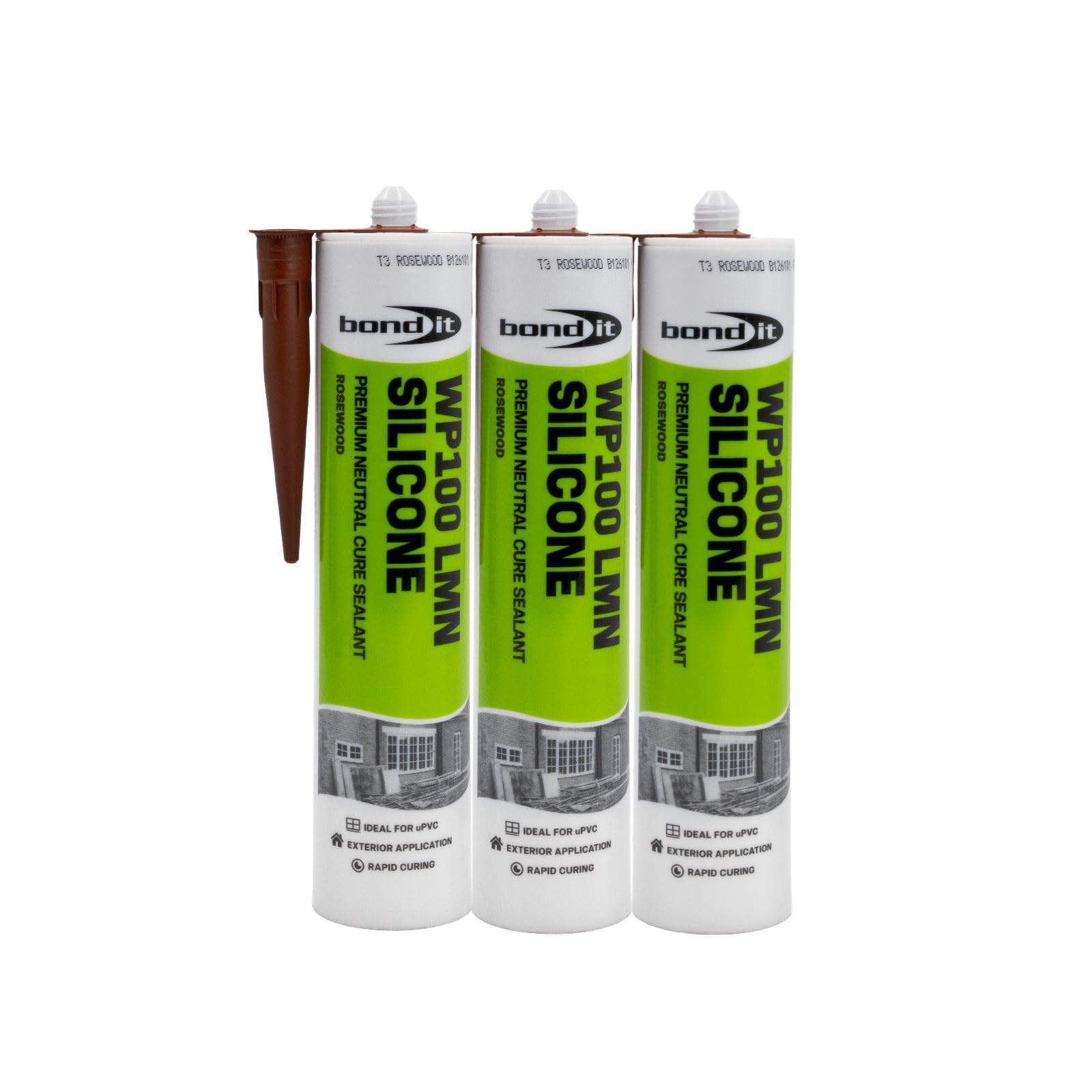 Bond-It WP100 Neutral Silicone Sealant (3 Pack) - Rosewood — image 1