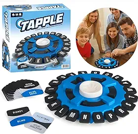 Jogo de Palavras STOP Roda de Letras Em Português - Jogo de Tabuleiro Divertido para Toda a Família Com Cronômetro e Roda Giratória Educativo Com Cartas - 17cm X 17cm