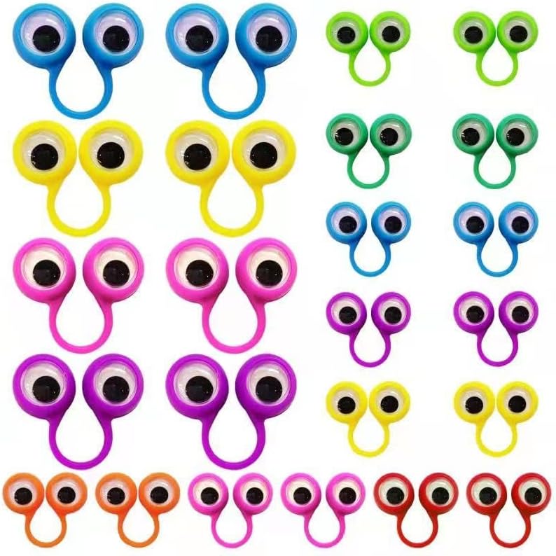 Miniatura 2 de Marionetas de dedo de ojo Googly Eye Finger Puppets Wiggly Eyeball Finger Puppet Rings Eye Finger Toy Party Favor 8 colores con dos tamaños