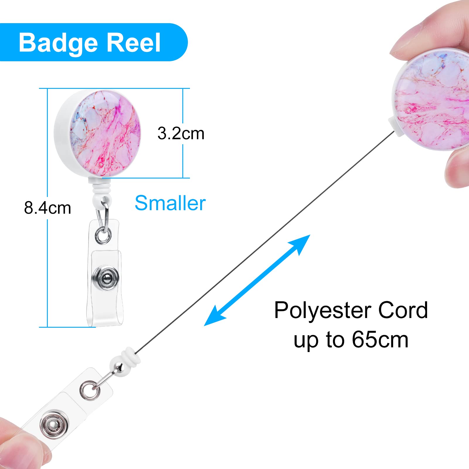 Vicloon Retractable Badge Reel Clips and ID Card Holder - Image 2