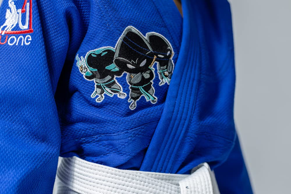Uone Kimono de judo 350 g/m² pour garçon (bleu, 110)