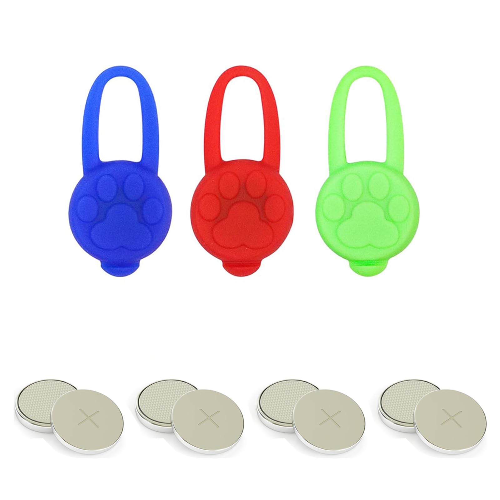Avando Collar de perro con luz LED de silicona impermeable para perro y gato – (3 piezas+5 baterías)