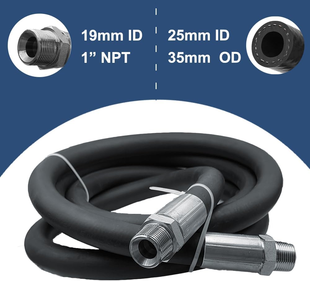 1 Inch 25mm Fuel Transfer Hose Farm Fuel Hose for Dispensing Diesel Gasoline Kerosene Biodiesel 10 FT