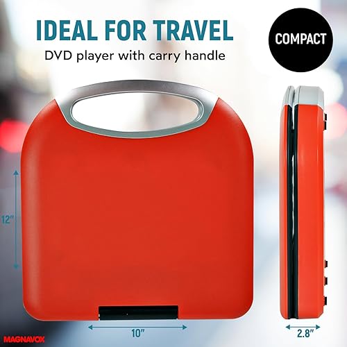 Miniatura 4 de Magnavox MTFT750-RD Reproductor de DVDCD TFT portátil de 7 pulgadas con control remoto y adaptador de coche en rojo  Batería recargable  Conector