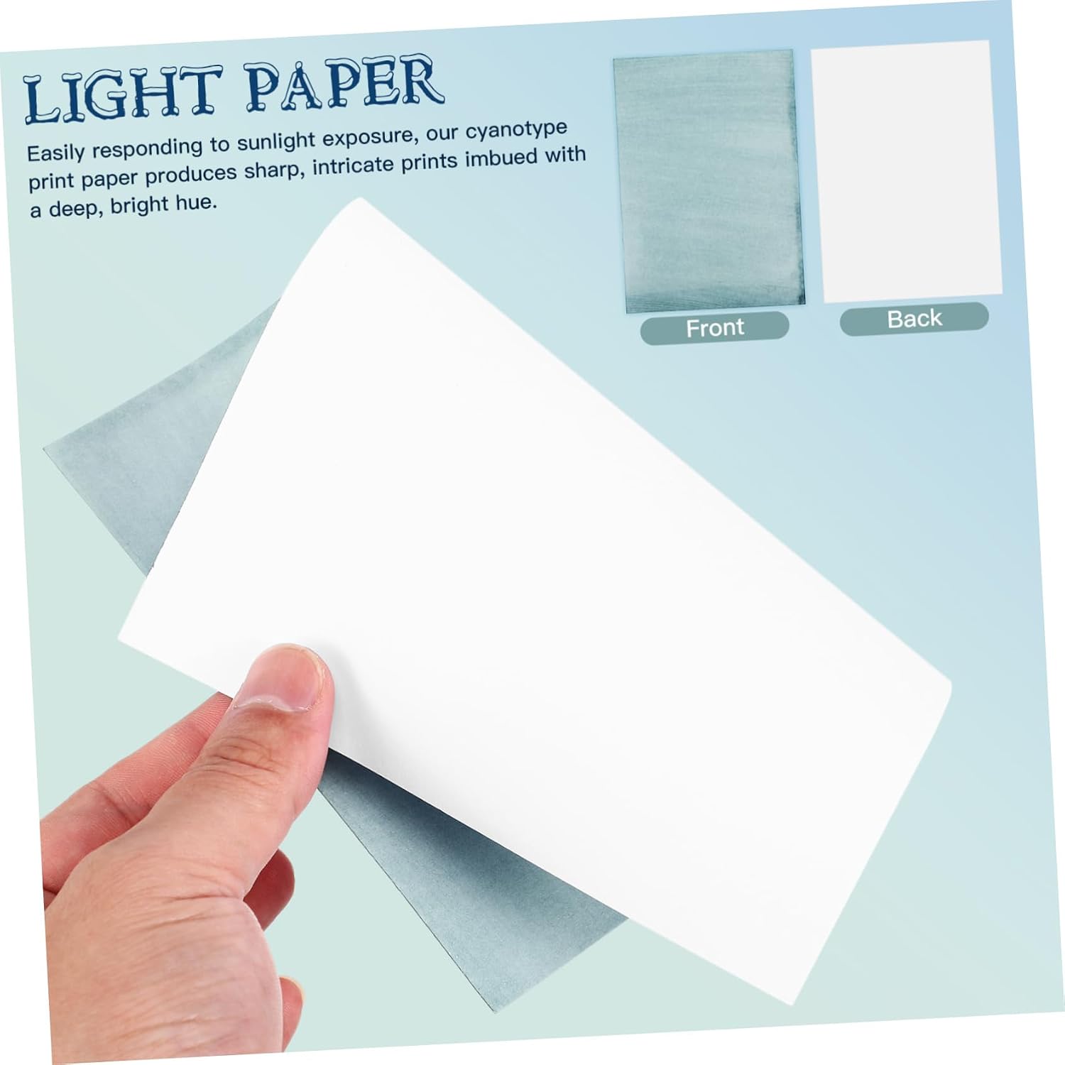 Uonlytech 32sheets Cyanotype Kit Sun Print Paper Solar Activated Paper Home Made Art Supply
