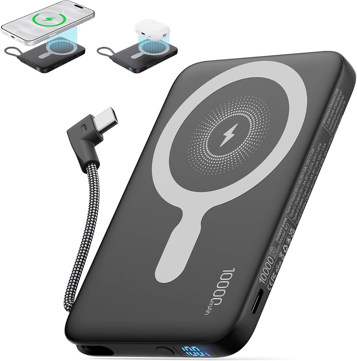 2026 Updated M3 Ultra Slim 0.4'' Wireless Power Bank