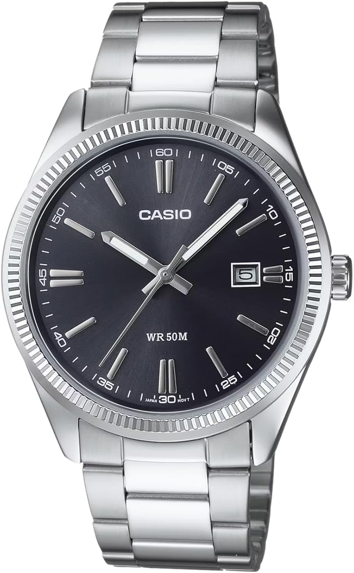 Casio MTP1302D-1A1 Black Dial Watch, Black