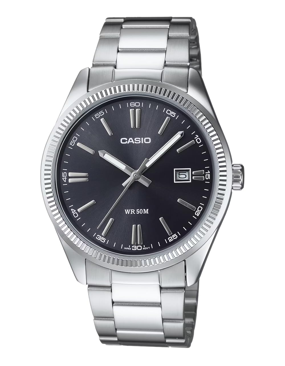 Casio MTP1302D-1A1 Black Dial Watch, Black