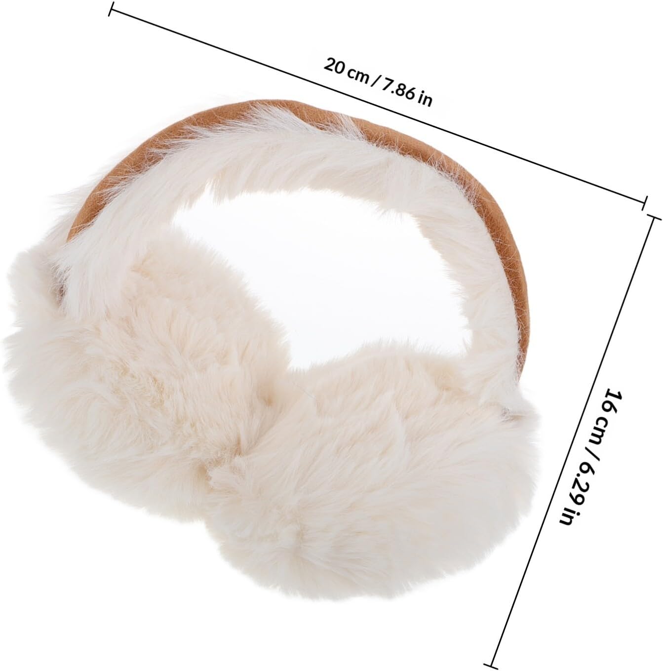 Yardwe Winter Plush Earmuff Foldable Faux Fur Ear Warmer Thick Fleece Ear Cover for Women Men Outdoor Cold Weather Protection