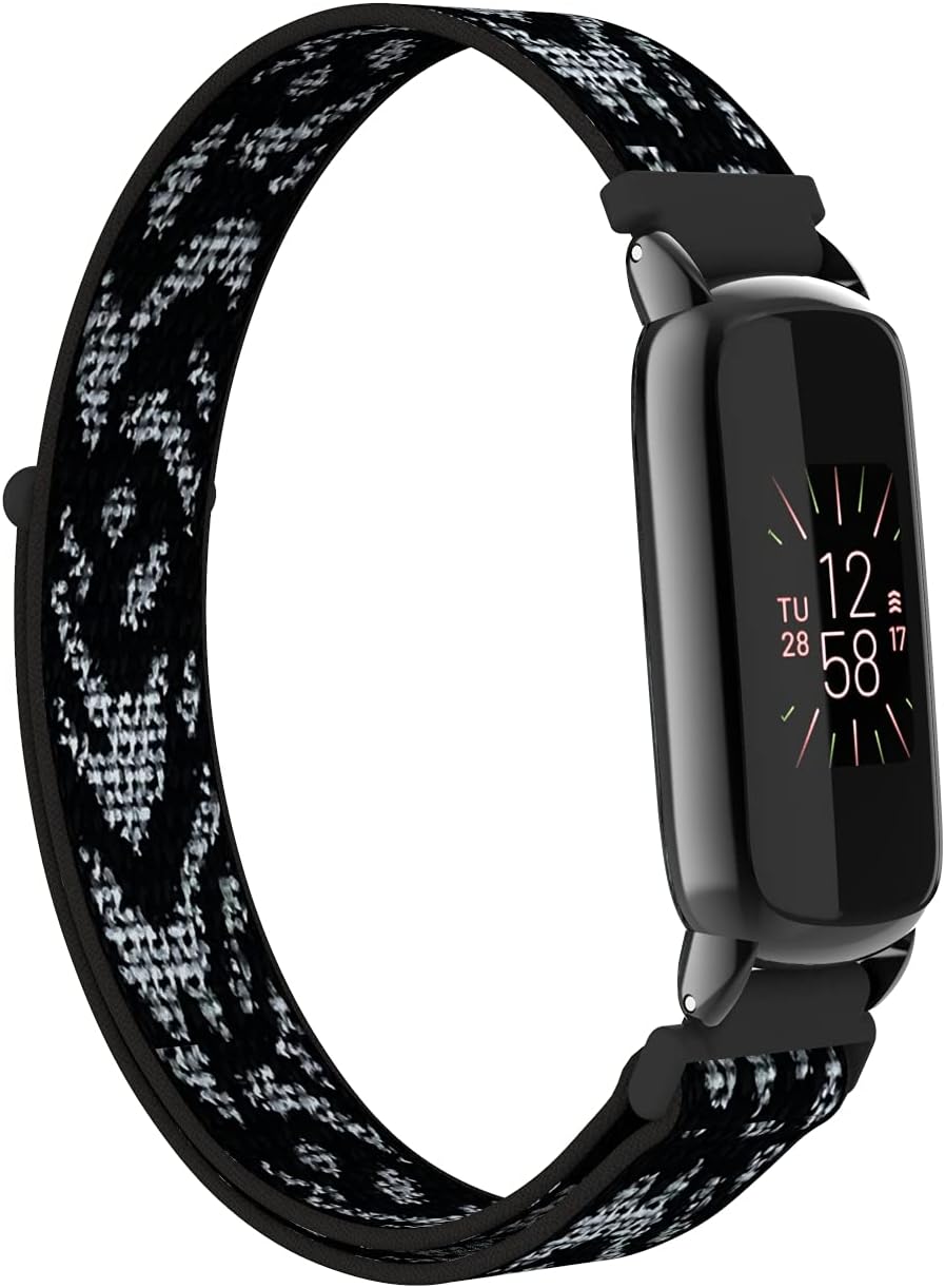 Wristband Compatible with Fitbit Luxe,Slim Soft Skin-Friendly Comfortable Sport Wristband Nylon Watch Straps Adjustable 5.5-7.9 inch for Women Men