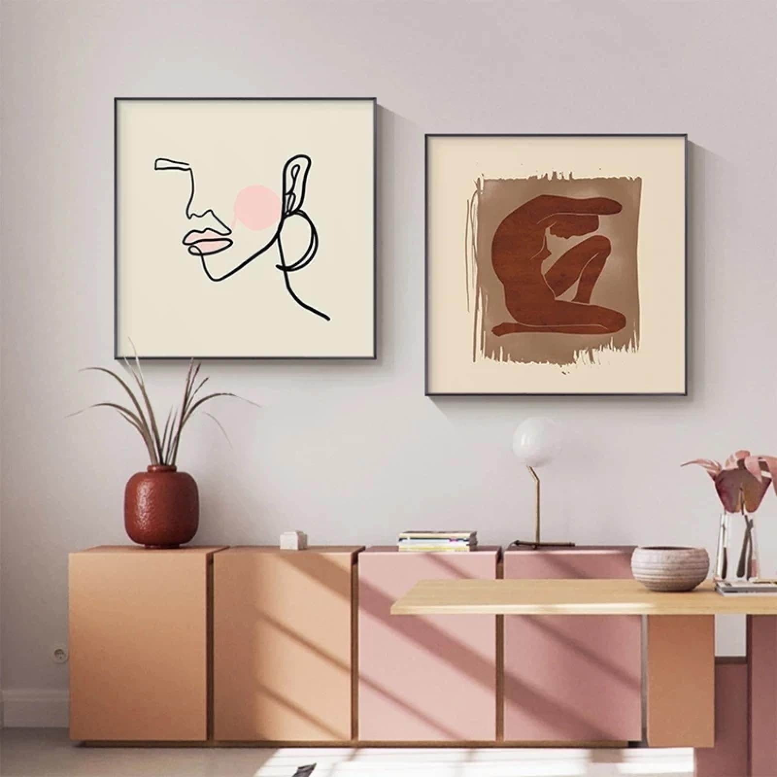 Impression sur toile abstraite moderne et tableau coloré déco murale de 20x20cm - 6
