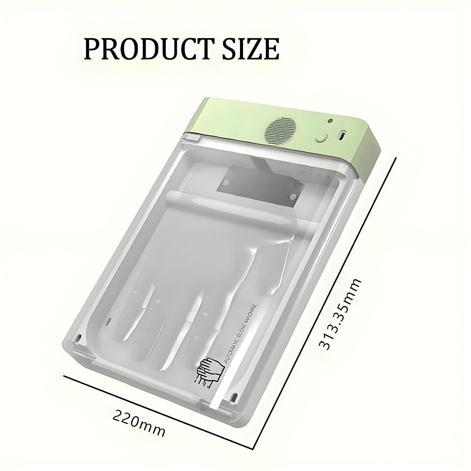 Dispensador automático de guantes, máquina de guantes desechable portátil con esterilización UV, montaje en pared, recargable, uso rápido, incluye 100 guantes