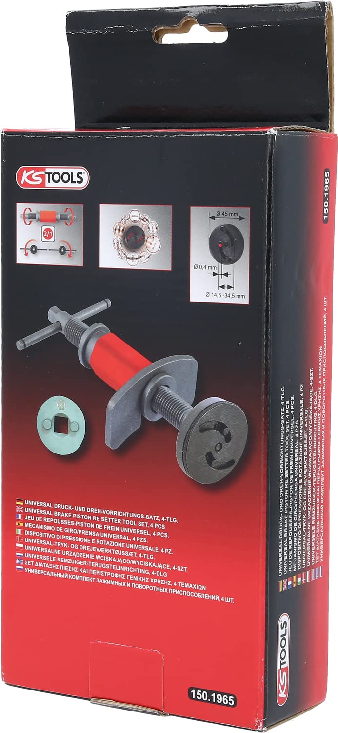 KS Tools 150.1965 Universal Bremskolben-Rückstell-Werkzeug-Satz, 4-tlg, Farbig