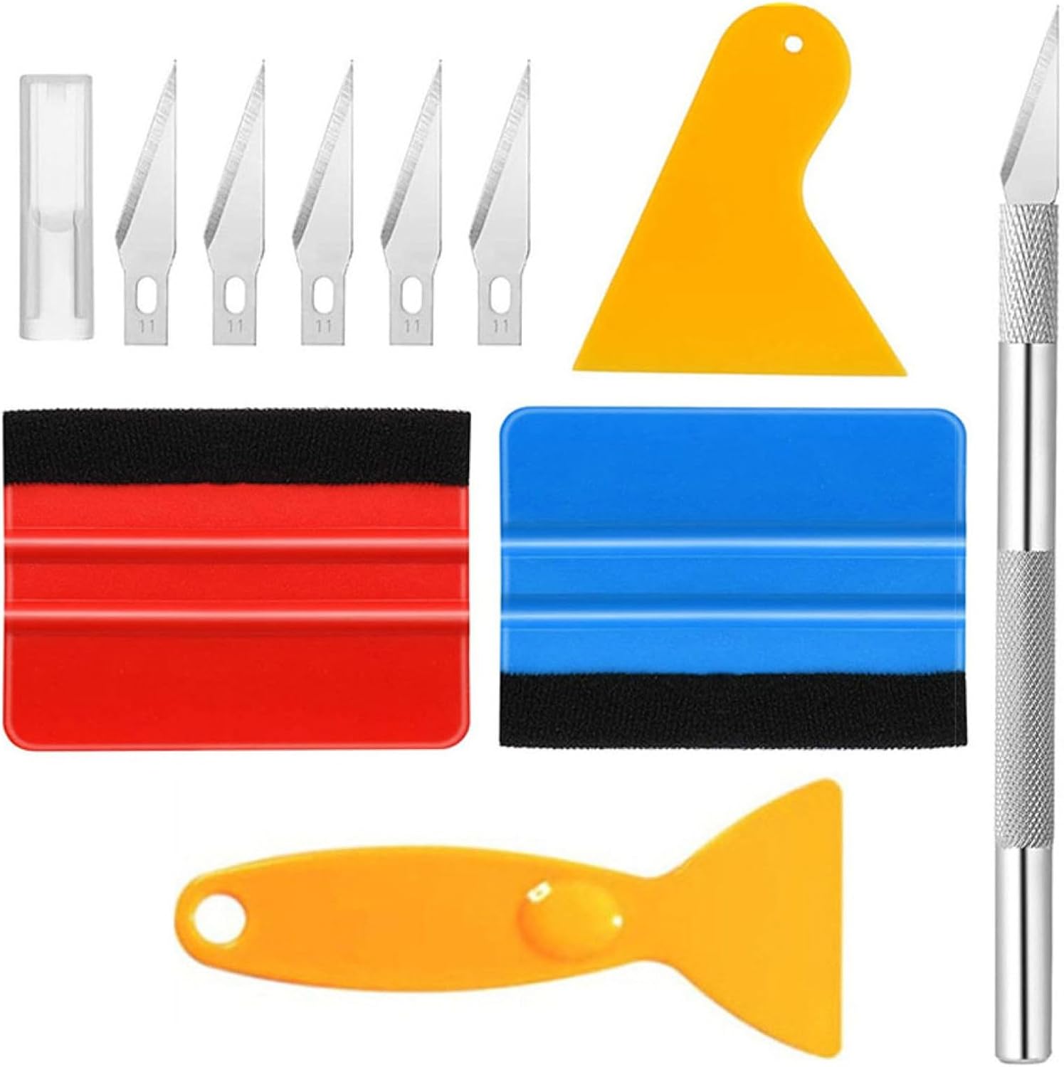 Vehicle Tint Film Tool Kit with Felt Squeegee Razor Blade and Durable Car Wrapping Accessories for Installation and Vehicle Vinyl Application