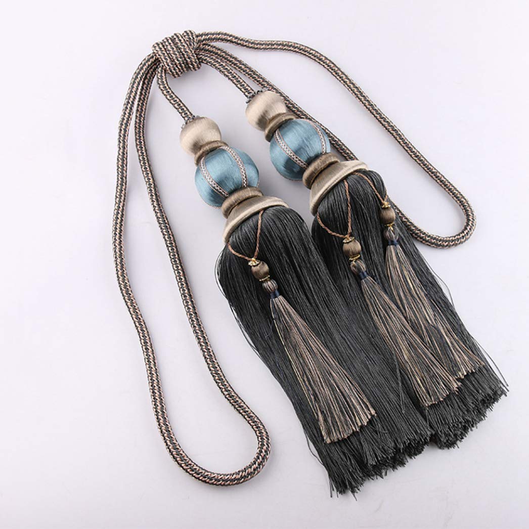Embrasses de rideaux, attaches de rideaux pour rideaux, 1 paire d'embrasses de luxe européennes à pampilles élégantes à double boule tressée pour draperie, décoration de la maison, accessoires de t