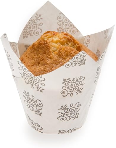 Miniatura 8 de Restaurantware Panificio - Tazas para hornear de 5 onzas, 200 forros plisados para cupcakes, listos para horno, congelables, de papel blanco