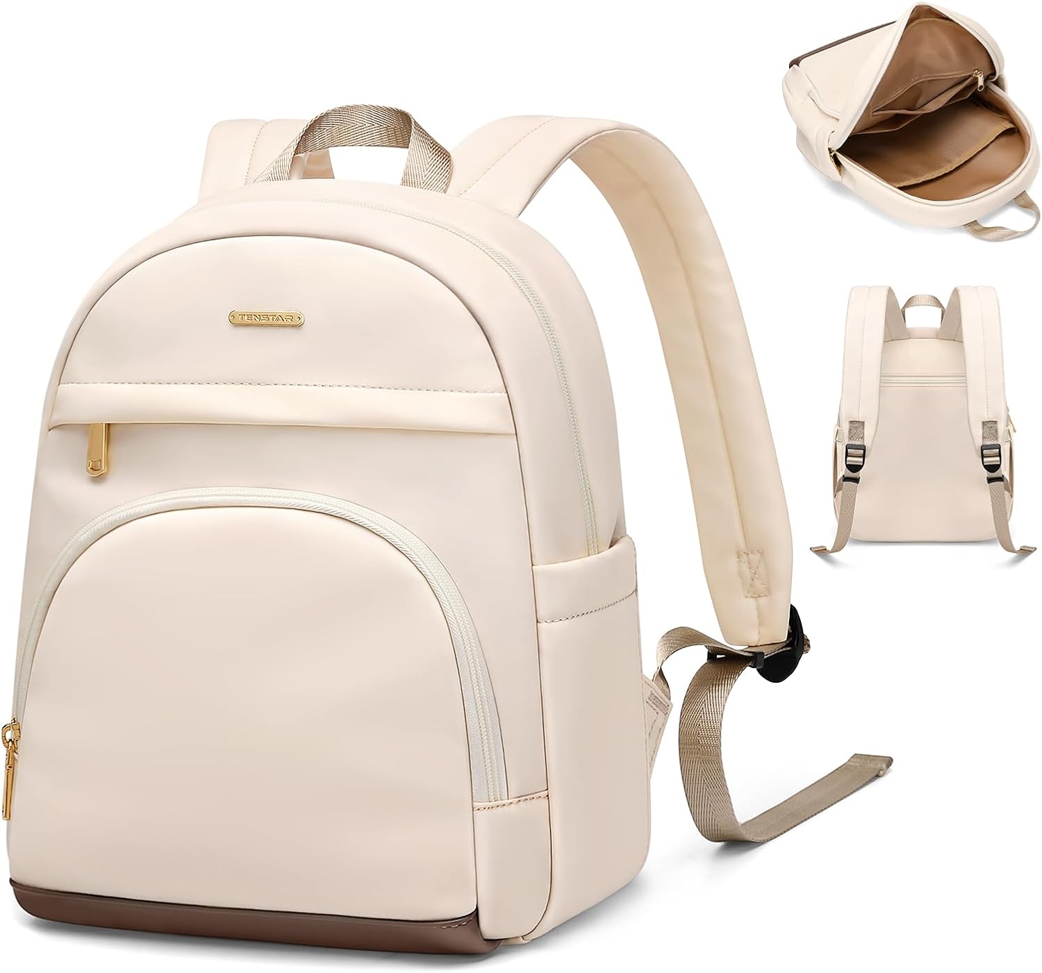 TENSTAR Mini Backpack for Women Stylish Convertible Back Pack Purse, Light Weight Daypack Purses Daily Backpack Cute Bookbag for College Travel, Apricot