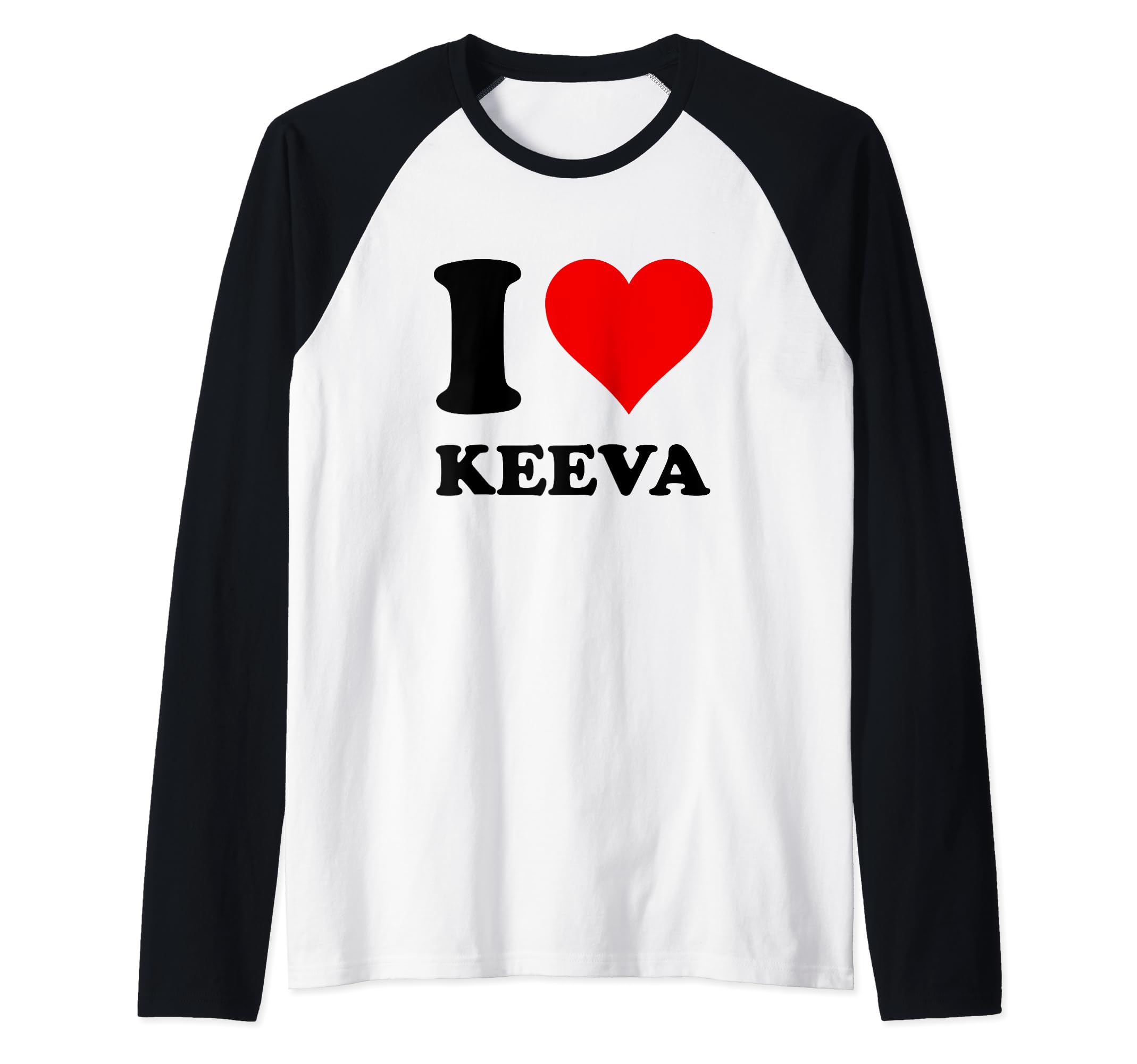 I Love Keeva Raglan Baseball Tee