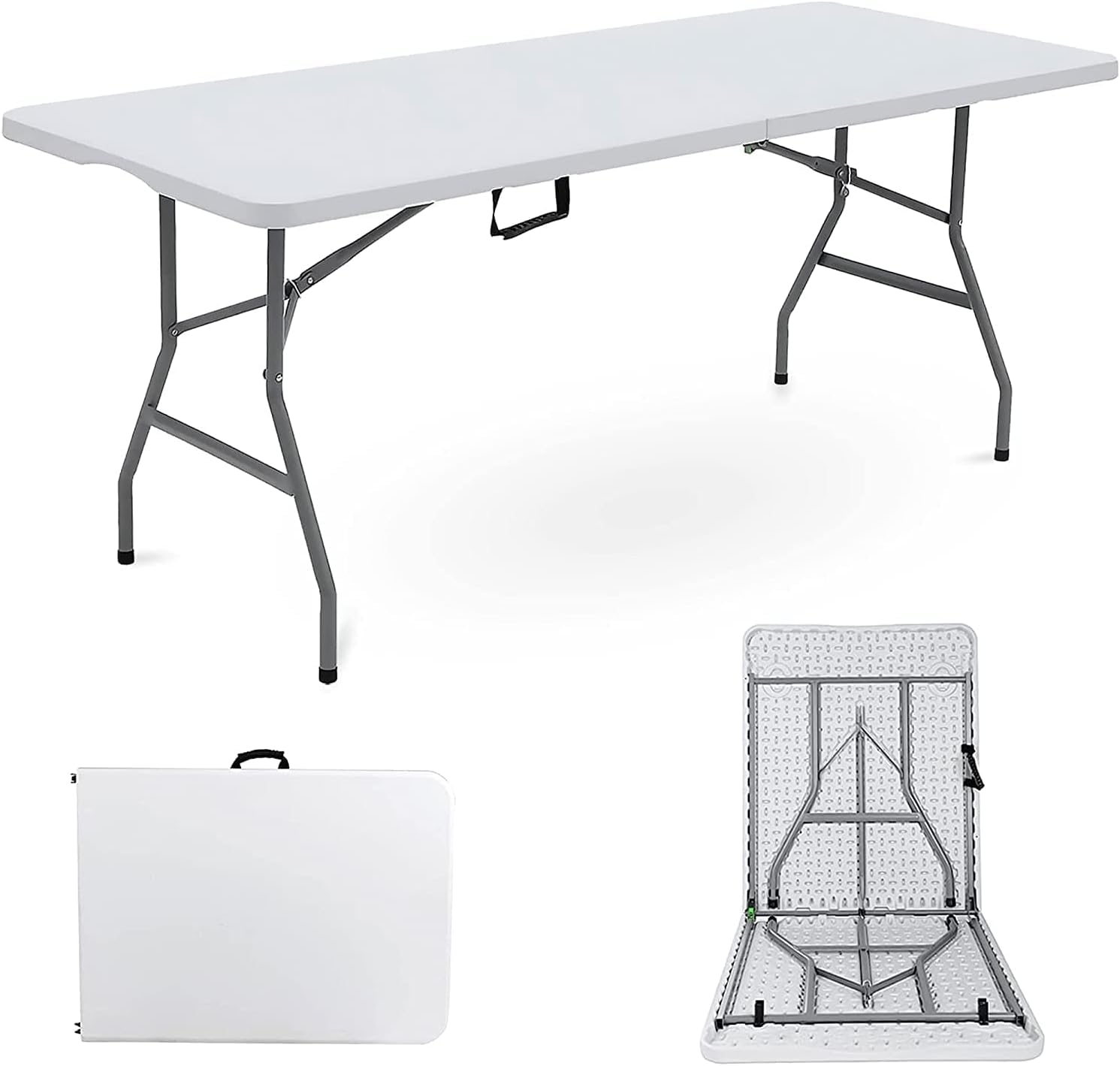 VIPER 6FT Folding Table - 180cm x 74cm Heavy Duty, Extra Strength, Portable for Camping, Buffet, Weddings, Market Stalls, Garden Parties, Picnic & Car Boot Sales with Foldaway Handle