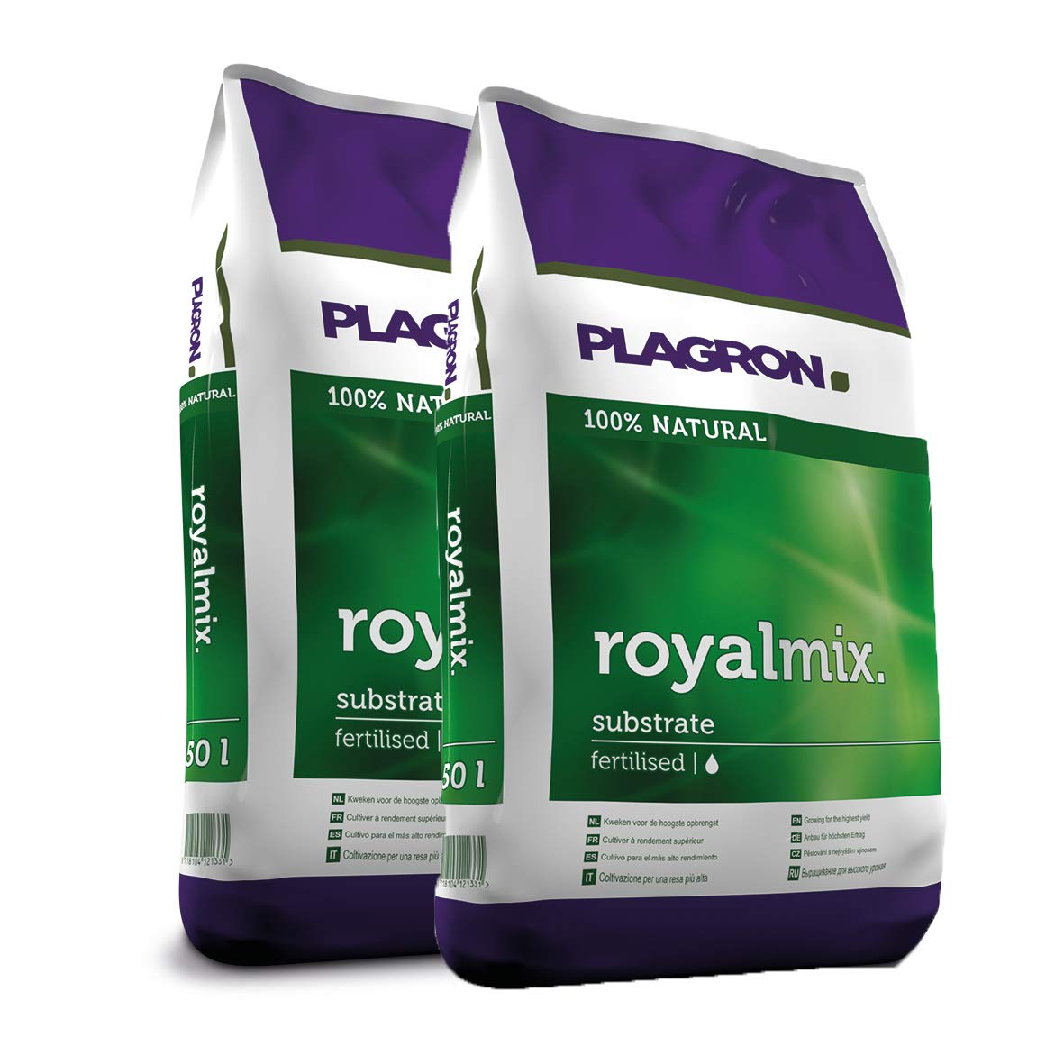 PLAGRON | Pack 2X50L | Terreau ROYALMIX | Made in Holland | Floraison et Fructification | avec Perlite et Lombricompost | Terreau Universel | Amsterdam | AUXINE Jardinerie Alternative©