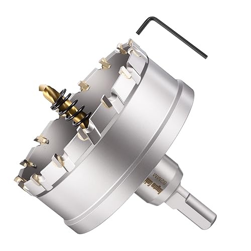 Miniatura 8 de METALLIXITY Kit de sierra perforadora de 1.732 in (1-47/64 pulgadas), cortador de agujeros de carburo de tungsteno con broca central, llave