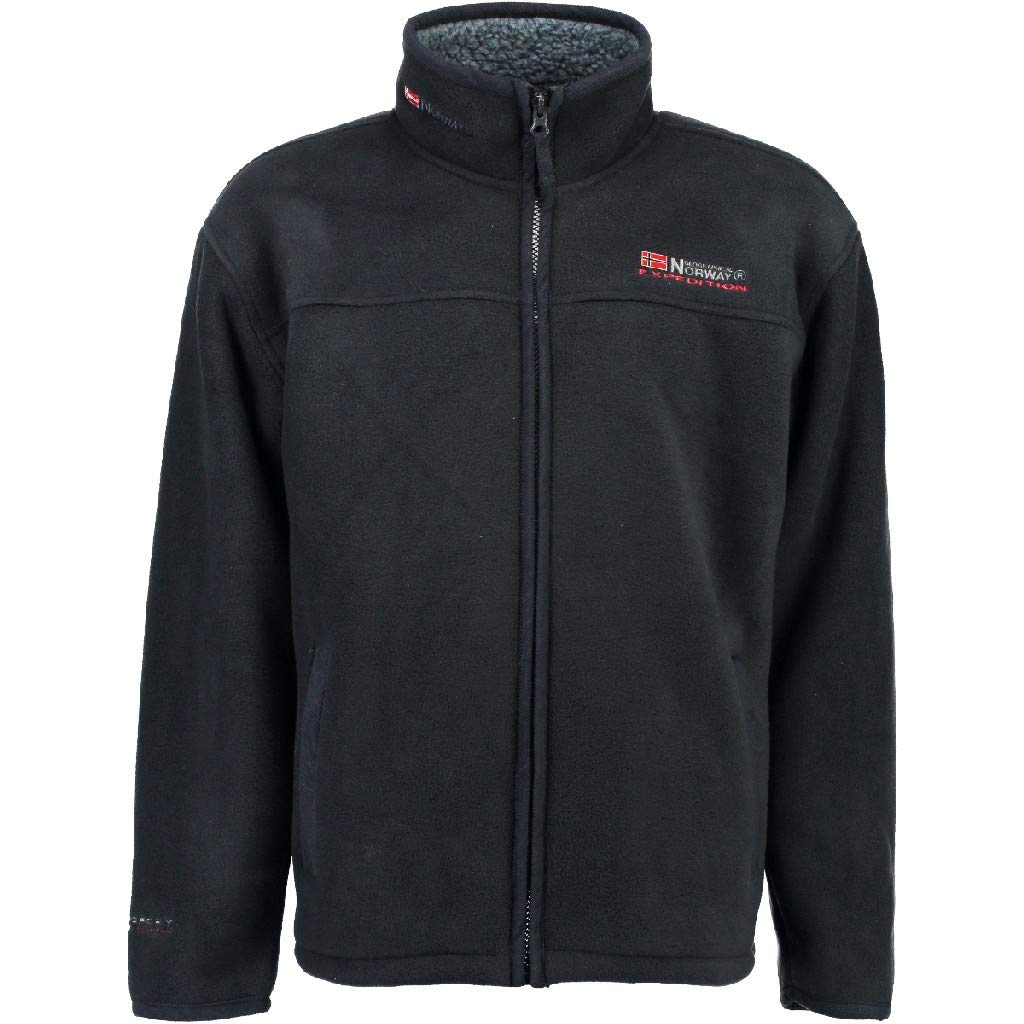 Geographical Norway Men's Navy Usine Brandiing Fleece Jacket Warm Teddy Fur Lining Size S-Xxl, M