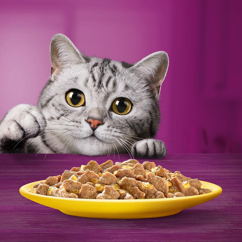 Whiskas Pranzetti Carni e Verdure 1+ Adulto, Cibo Umido per Gatto, 12 Confezioni ognuna da 6 bustine x 50g (72 Pezzi in Totale)