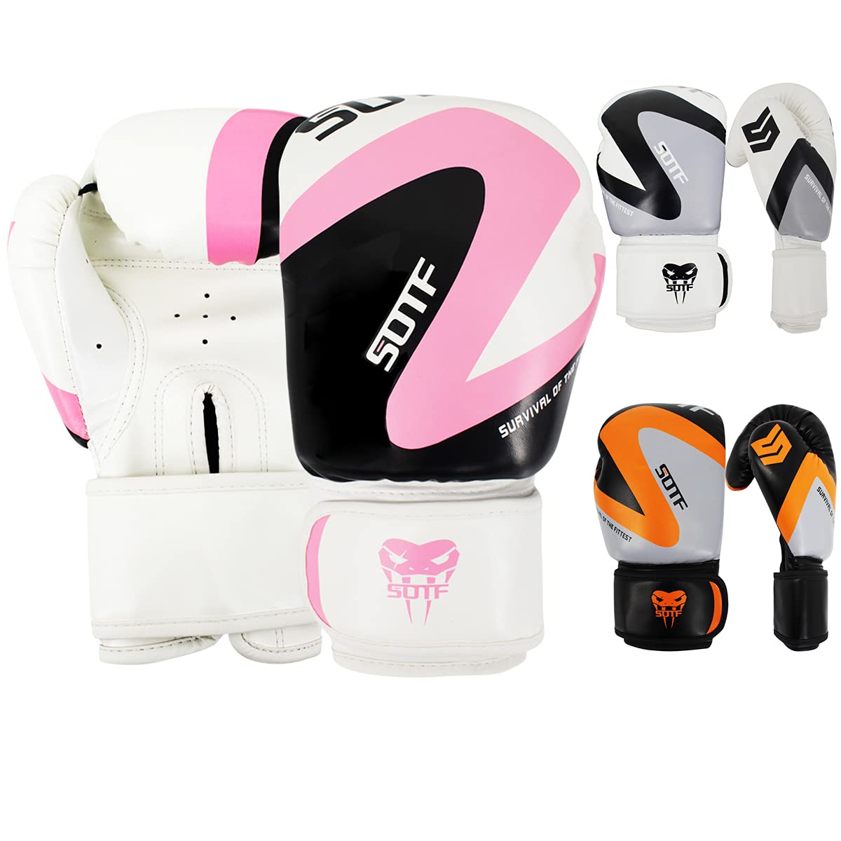 SOTF Lightweight Boxing Punching Gloves MMA Sports Fight Training Bag Gloves Pink 12oz