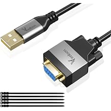 USB 2.0 to Serial Adapter FTDI Chipset, 3 FT USB A to RS232 Female DB9 Pin Converter Serial Cable with Cable Ties for Windows 11, 10, 8.1, 8, 7, Vista, XP, 2000, Linux and Mac OS X, Mac OS