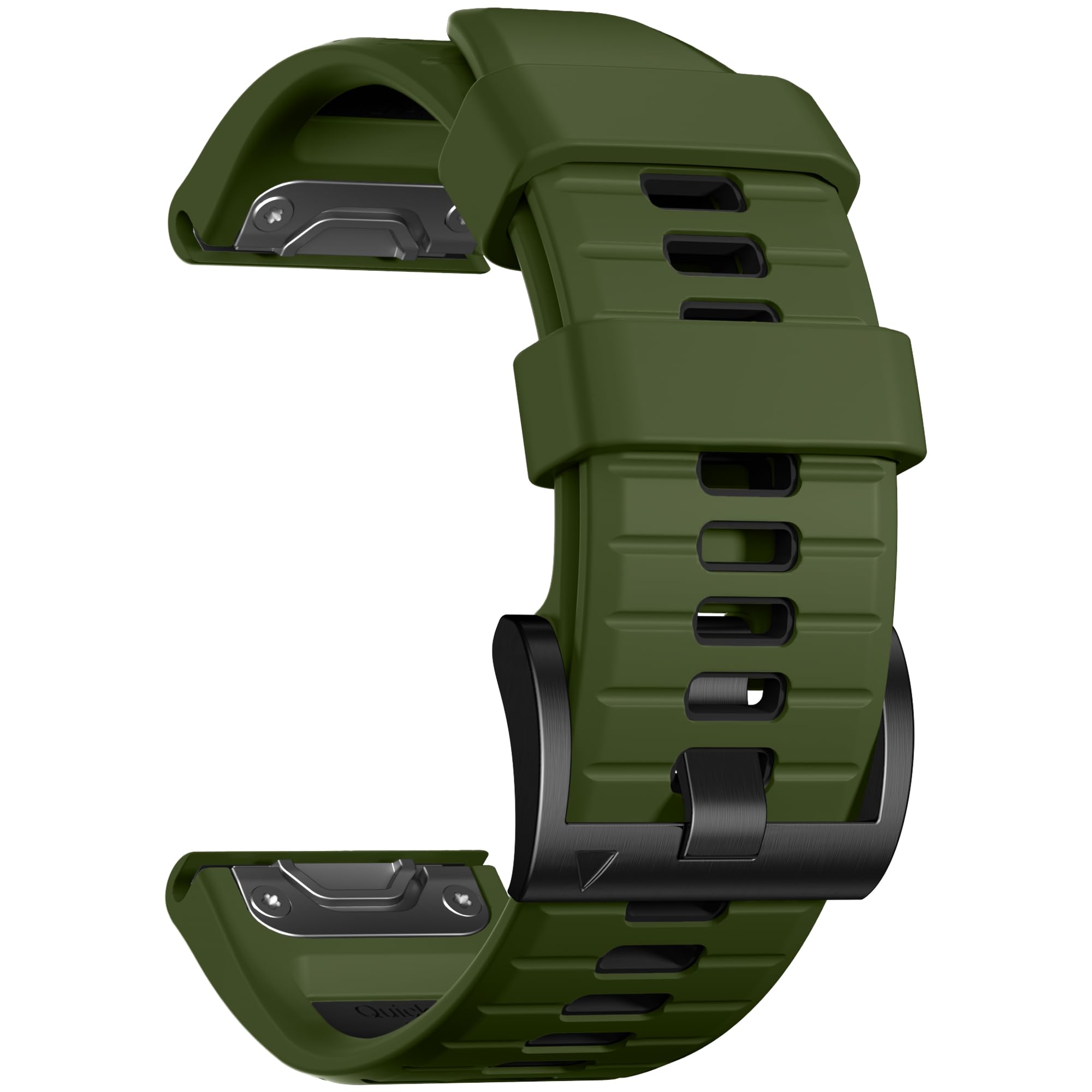 Epova QuickFit Compatible with Garmin Fenix 8 51mm Strap/Fenix 7X/7X Pro/Fenix 6X/6X Pro/Fenix 5X/5X Plus/Fenix 3/3HR - 26mm Silicone Sport Strap for Garmin Enduro/Tactix/Epix 2 51mm, ArmyGreenBlack