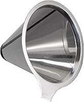 Vista 3 de Filtro de café de acero inoxidable sin papel Reutilizable Lento Goteo Metal Cono Café té infusión (sin base)