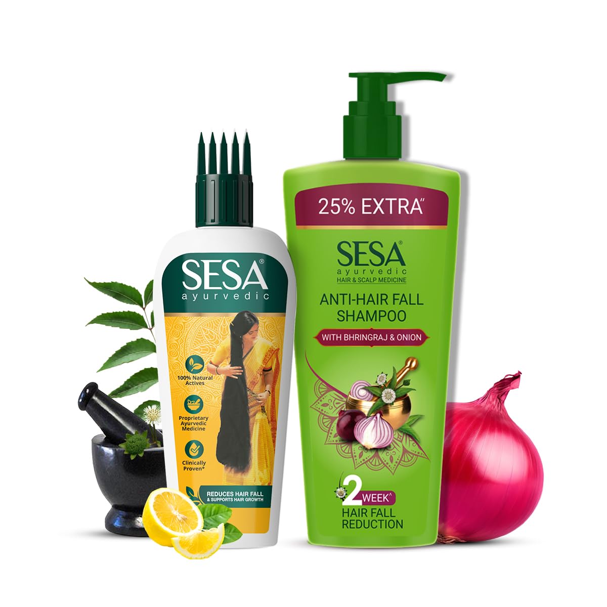 SESA Ayurvedic Hair Oil 200Ml + Anti Hairfall Shampoo 500Ml Combo Pack Control Hair Fall Nourishes Scalp Help Hair Growth For Men & Women-image-33